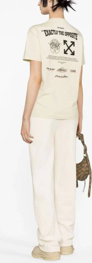 Off-White T-shirt met print Beige