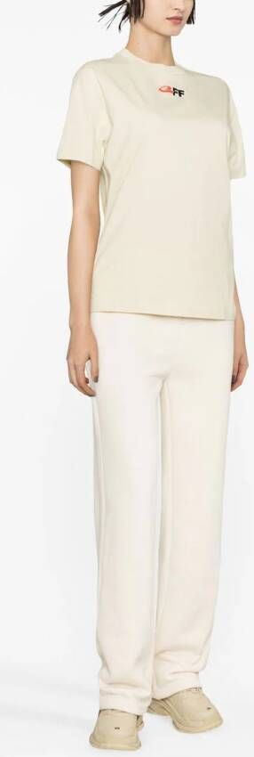 Off-White T-shirt met print Beige
