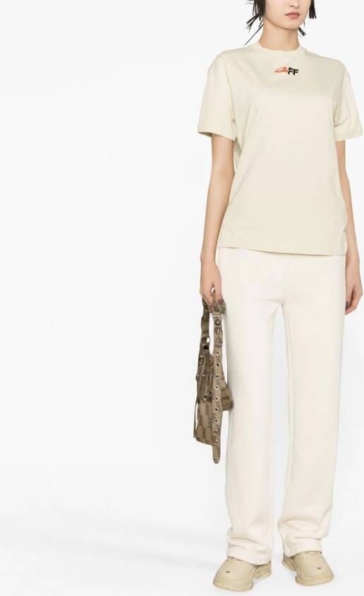 Off-White T-shirt met print Beige