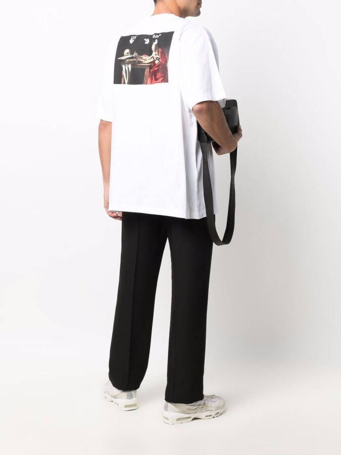 Off-White T-shirt met print Wit