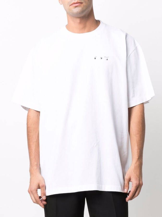 Off-White T-shirt met print Wit