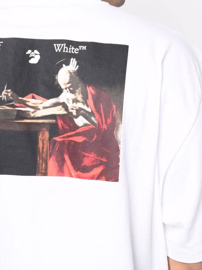 Off-White T-shirt met print Wit