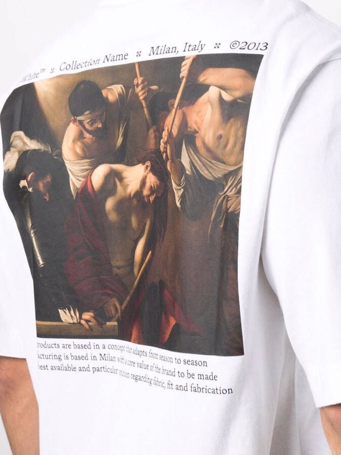 Off-White T-shirt met print Wit
