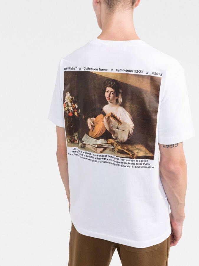 Off-White T-shirt met print Wit