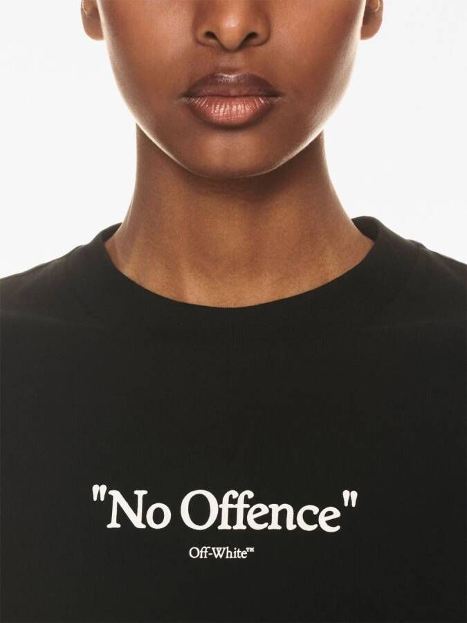 Off-White T-shirt met tekst Zwart