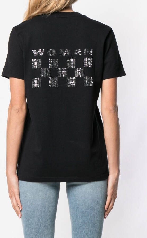 Off-White T-shirt verfraaid met logoprint Zwart