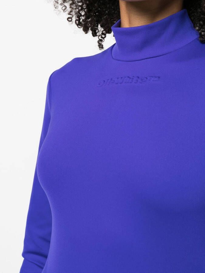 Off-White Top met geborduurd logo Paars