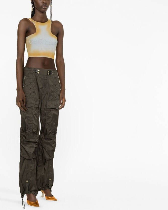 Off-White Top met gerafeld-effect Grijs