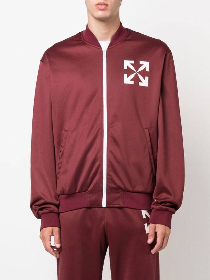 Off-White Trainingsjack met pijlprint Rood