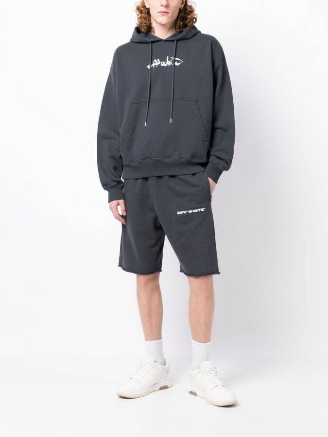Off-White Trainingsshorts met logoprint Grijs