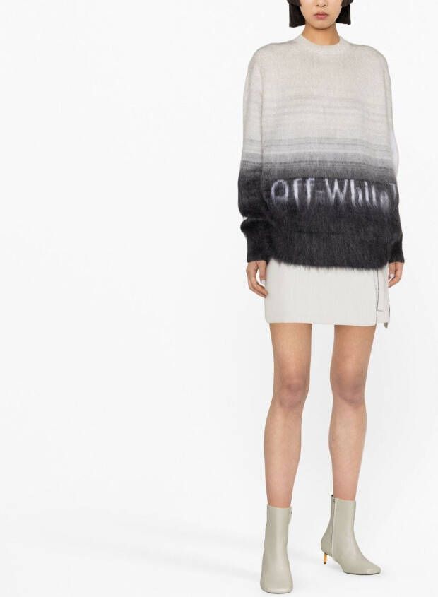 Off-White Trui met intarsia logo Grijs