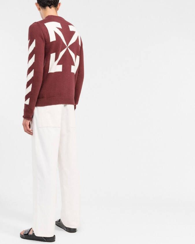 Off-White Trui met ronde hals Rood
