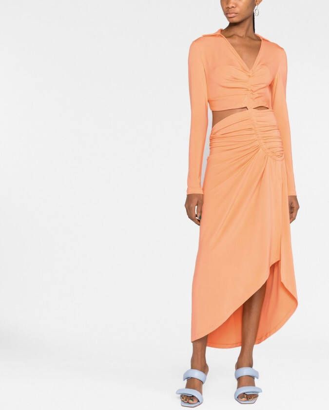 Off-White Uitgesneden jurk Oranje