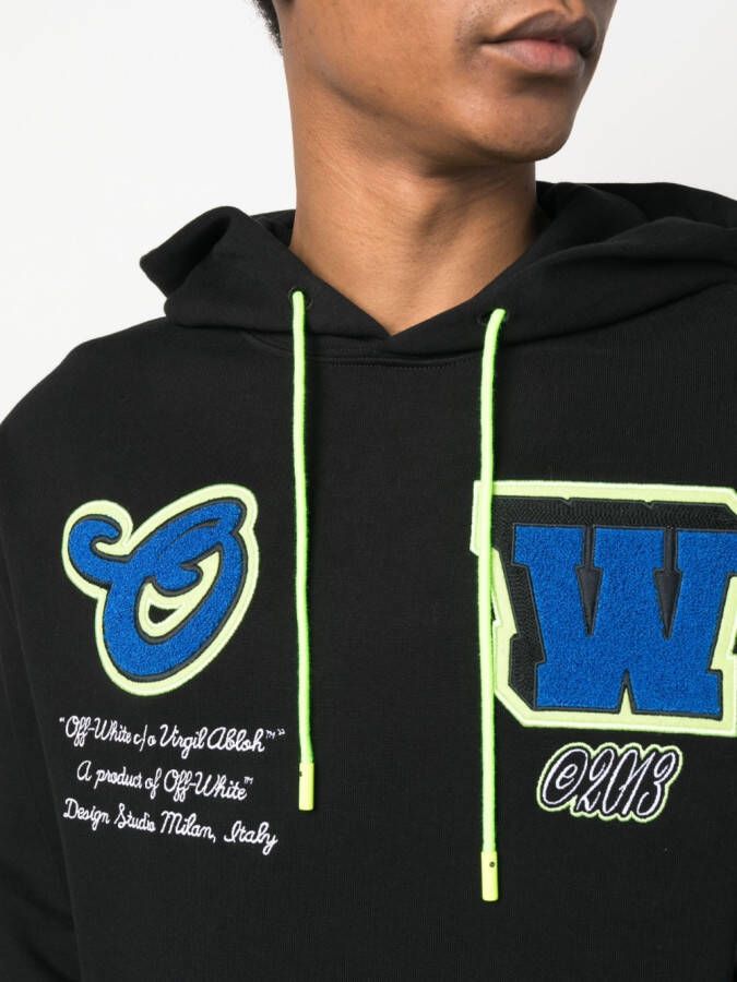 Off-White Katoenen hoodie Zwart