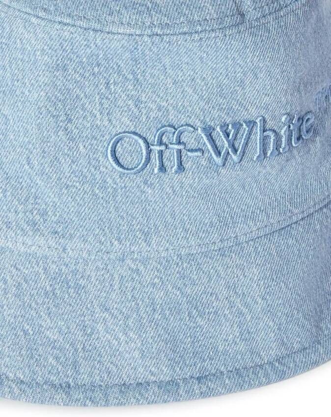Off-White Vissershoed met geborduurd logo Blauw