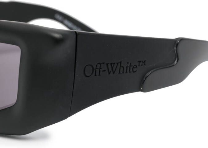 Off-White Zonnebril met rechthoekig montuur Zwart