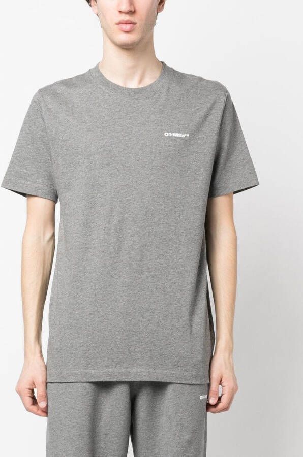 Off-White T-shirt met print MELANGE GREY WHITE - Foto 3