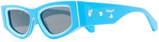 Off-White Zonnebril met logoprint Blauw