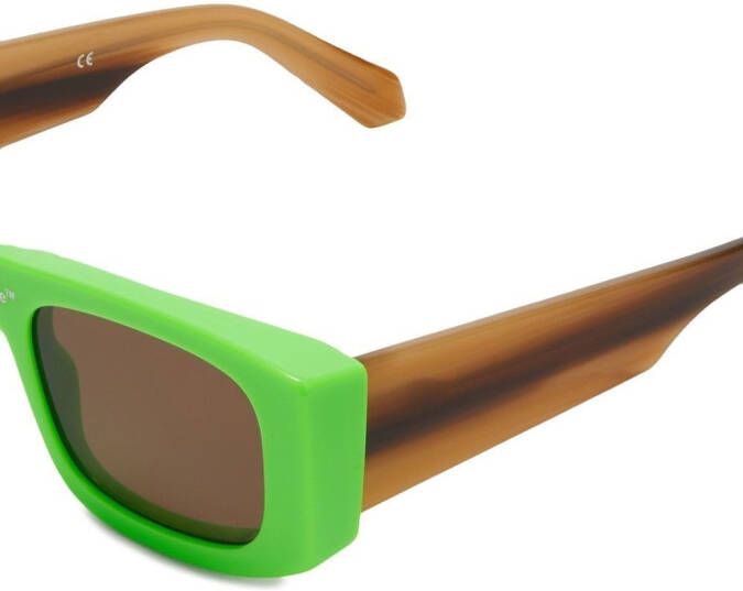 Off-White Eyewear Zonnebril met logoprint Bruin