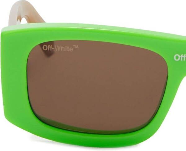 Off-White Eyewear Zonnebril met logoprint Bruin