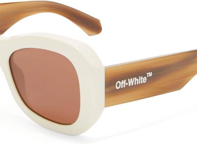 Off-White Eyewear Zonnebril met logoprint Bruin