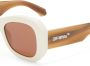 Off-White Eyewear Zonnebril met logoprint Bruin - Thumbnail 2