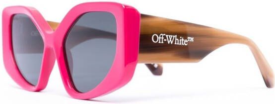 Off-White Eyewear Zonnebril met logoprint Roze