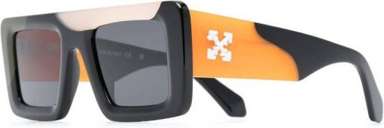 Off-White Eyewear Zonnebril met rechthoekig montuur Zwart
