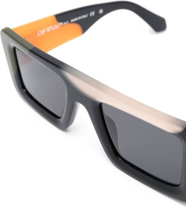 Off-White Eyewear Zonnebril met rechthoekig montuur Zwart