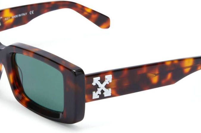 Off-White Eyewear Zonnebril met schildpadschild design Groen