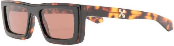 Off-White Eyewear Zonnebril met vierkant montuur Bruin