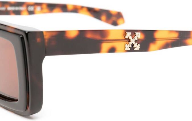 Off-White Eyewear Zonnebril met vierkant montuur Bruin