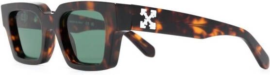 Off-White Eyewear Zonnebril met vierkant montuur Bruin