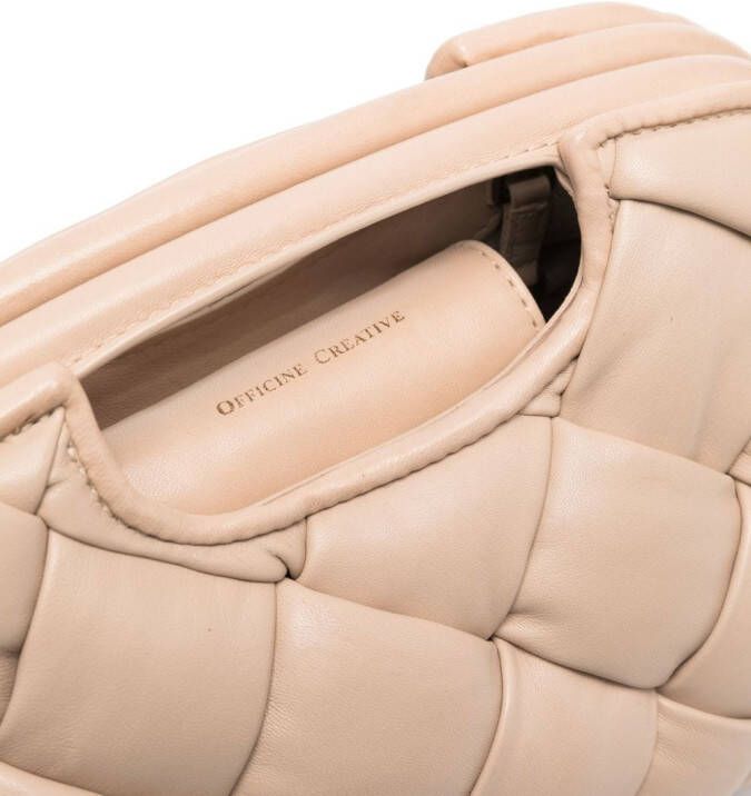Officine Creative Helen leren shopper Beige