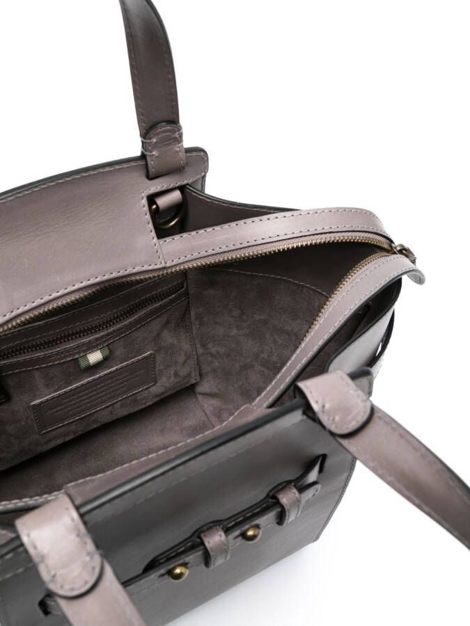 Officine Creative Saddle leren shopper Grijs