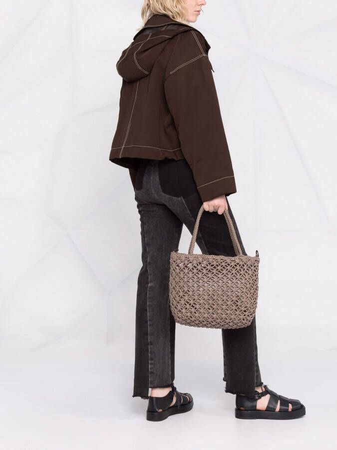 Officine Creative Susan 01 macramé shopper Bruin