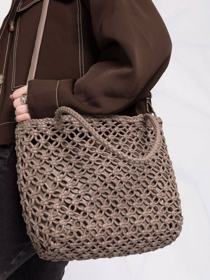 Officine Creative Susan 01 macramé shopper Bruin