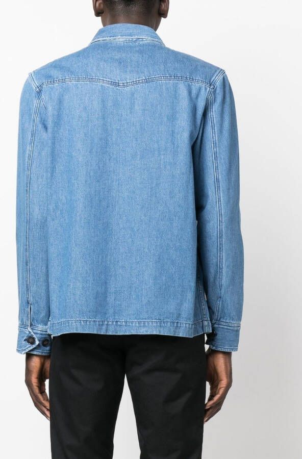 Officine Generale Denim overhemd Blauw