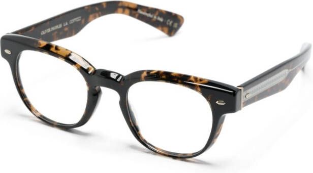 Oliver Peoples Allenby met schildpadschild design Zwart
