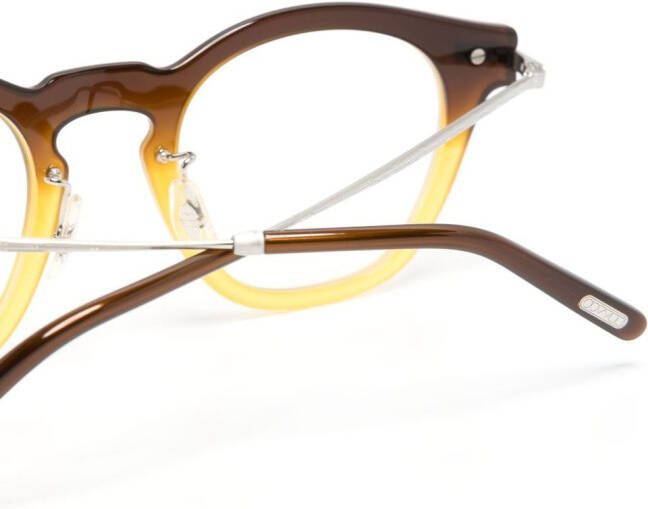 Oliver Peoples Bril met rond montuur Bruin