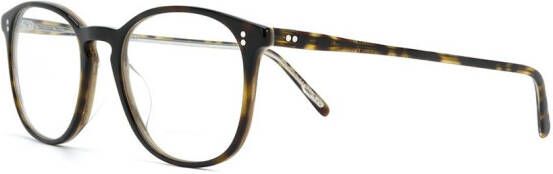 Oliver Peoples Bril met rond montuur Bruin