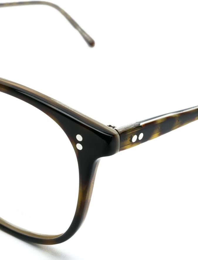 Oliver Peoples Bril met rond montuur Bruin
