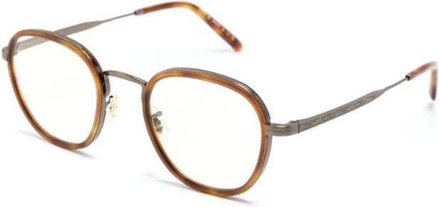 Oliver Peoples Bril met rond montuur Bruin