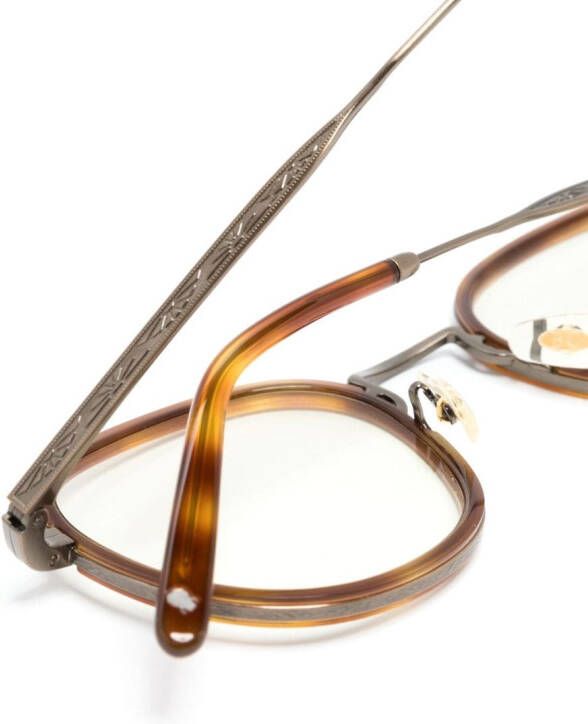 Oliver Peoples Bril met rond montuur Bruin