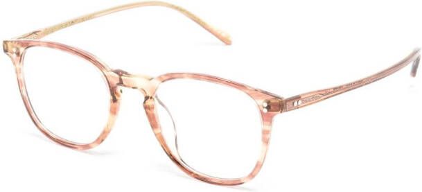 Oliver Peoples Bril met schildpadschild design Bruin