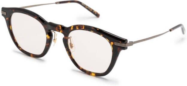 Oliver Peoples Bril met schildpadschild design Bruin