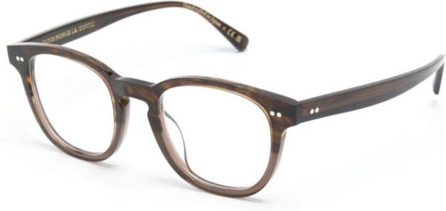 Oliver Peoples Bril met vierkant montuur Bruin