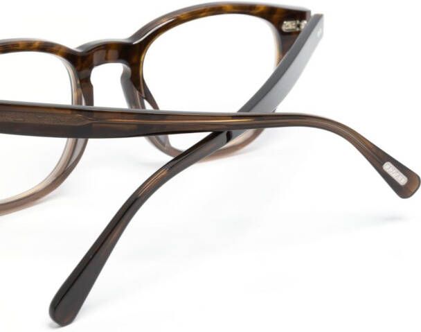 Oliver Peoples Bril met vierkant montuur Bruin