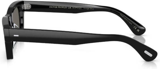 Oliver Peoples David zonnebril met rechthoekig montuur Zwart