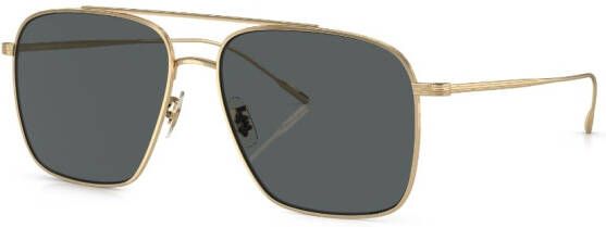 Oliver Peoples Dresner zonnebril met piloten montuur Goud